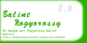 balint mogyorossy business card