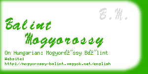 balint mogyorossy business card